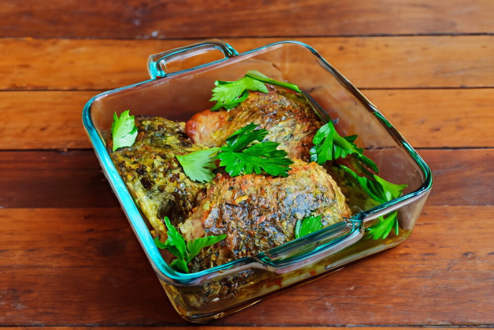 Baked Crucian Carp in Sour Cream (Oven Recipe)
