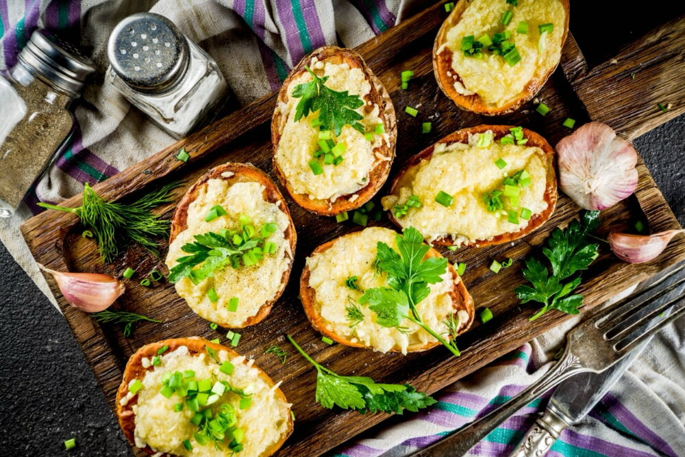 Double-baked potatoes