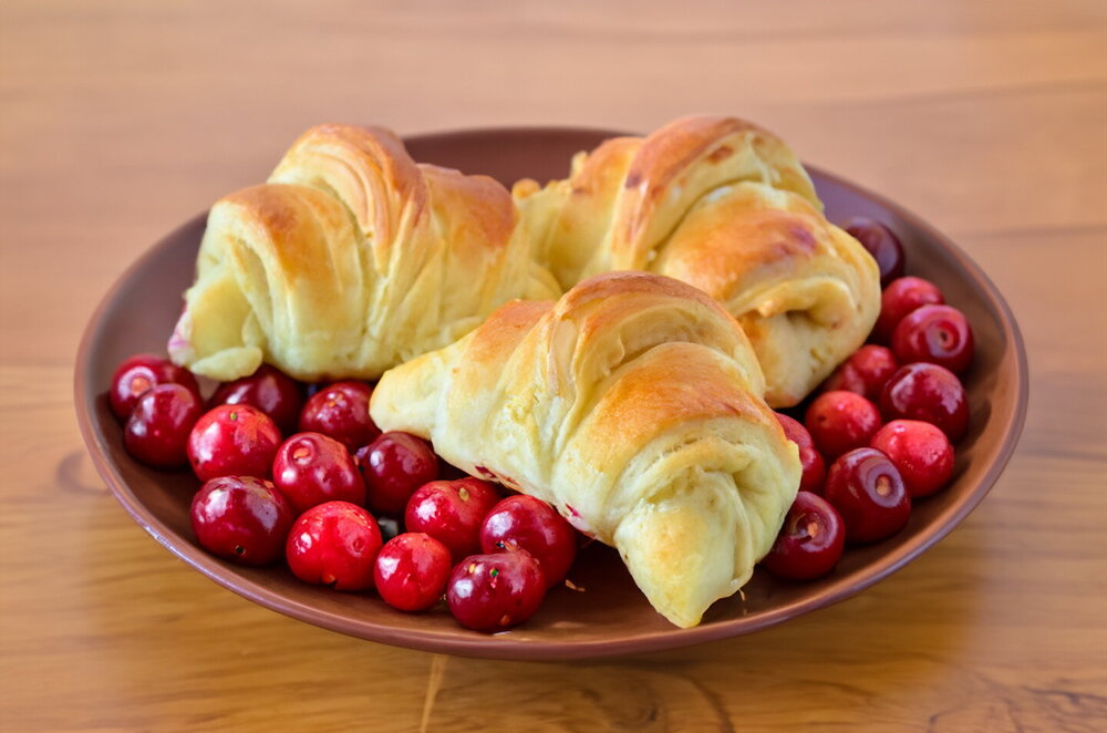 Homemade Puff Yeast Dough Croissants