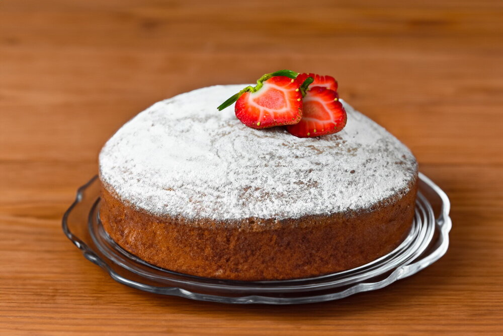 Quick Tea Brew Cake with Jam