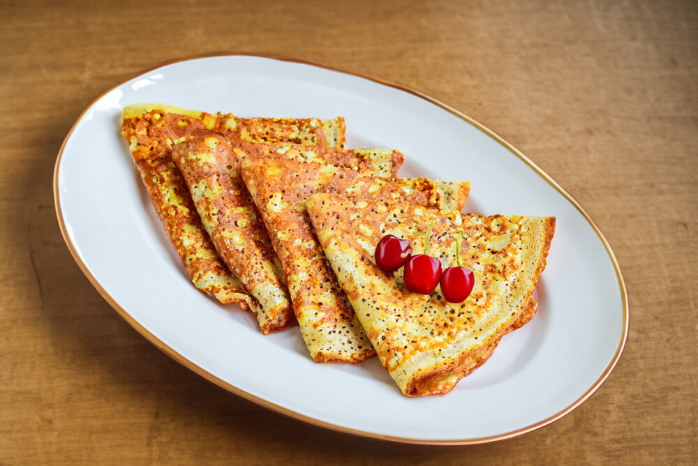 Thin Milk Pancakes with Tiny Holes