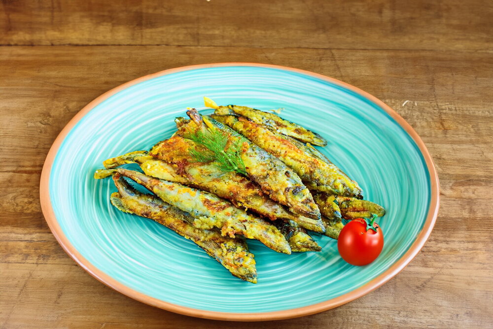 Fried Capelin in a Skillet