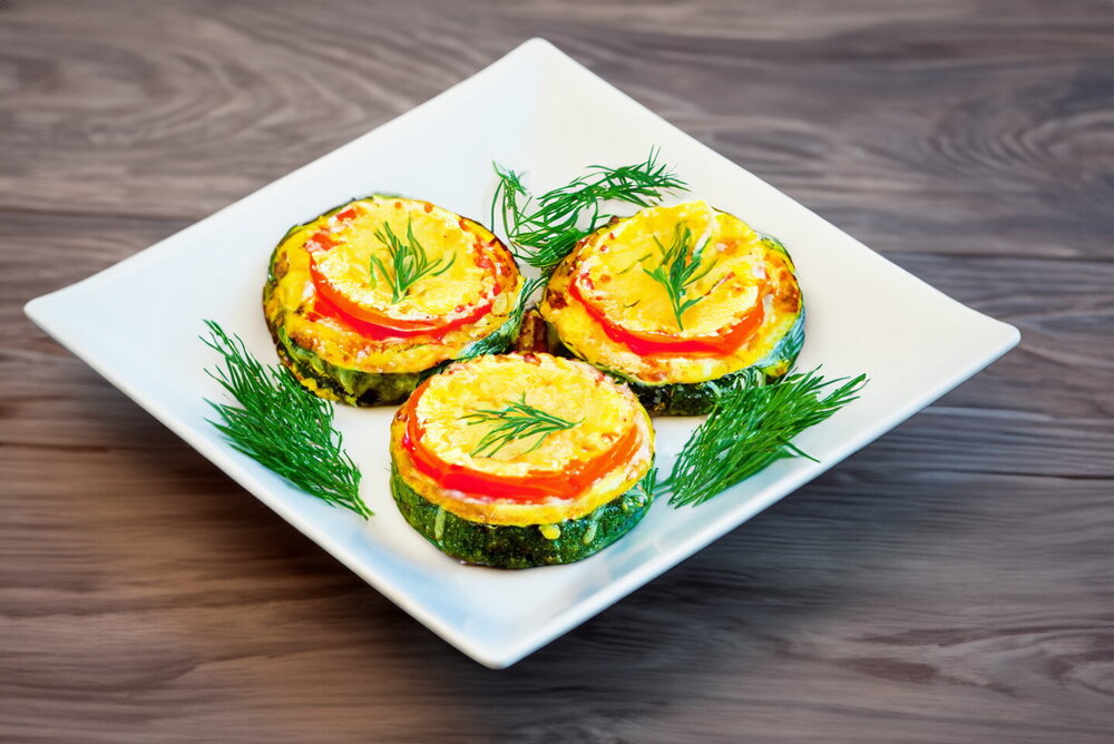 Zucchini with Sausage and Cheese in a Pan