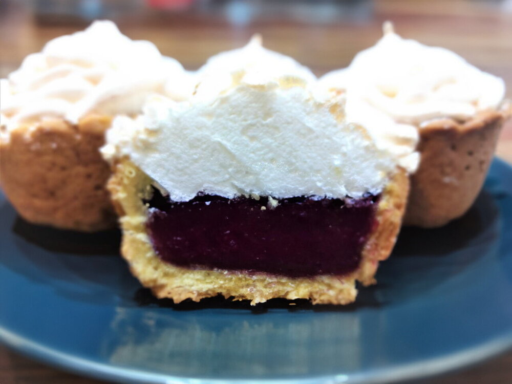 Shortbread Pastry with Creamy Blackcurrant Puree