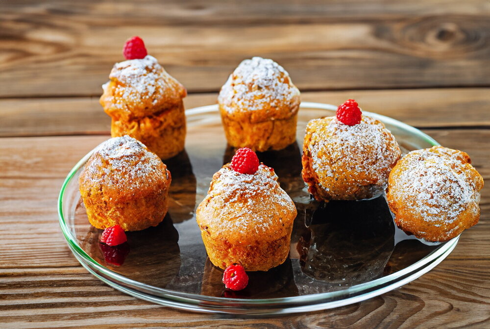 Cottage Cheese Muffins in the Oven (in Silicone Molds)