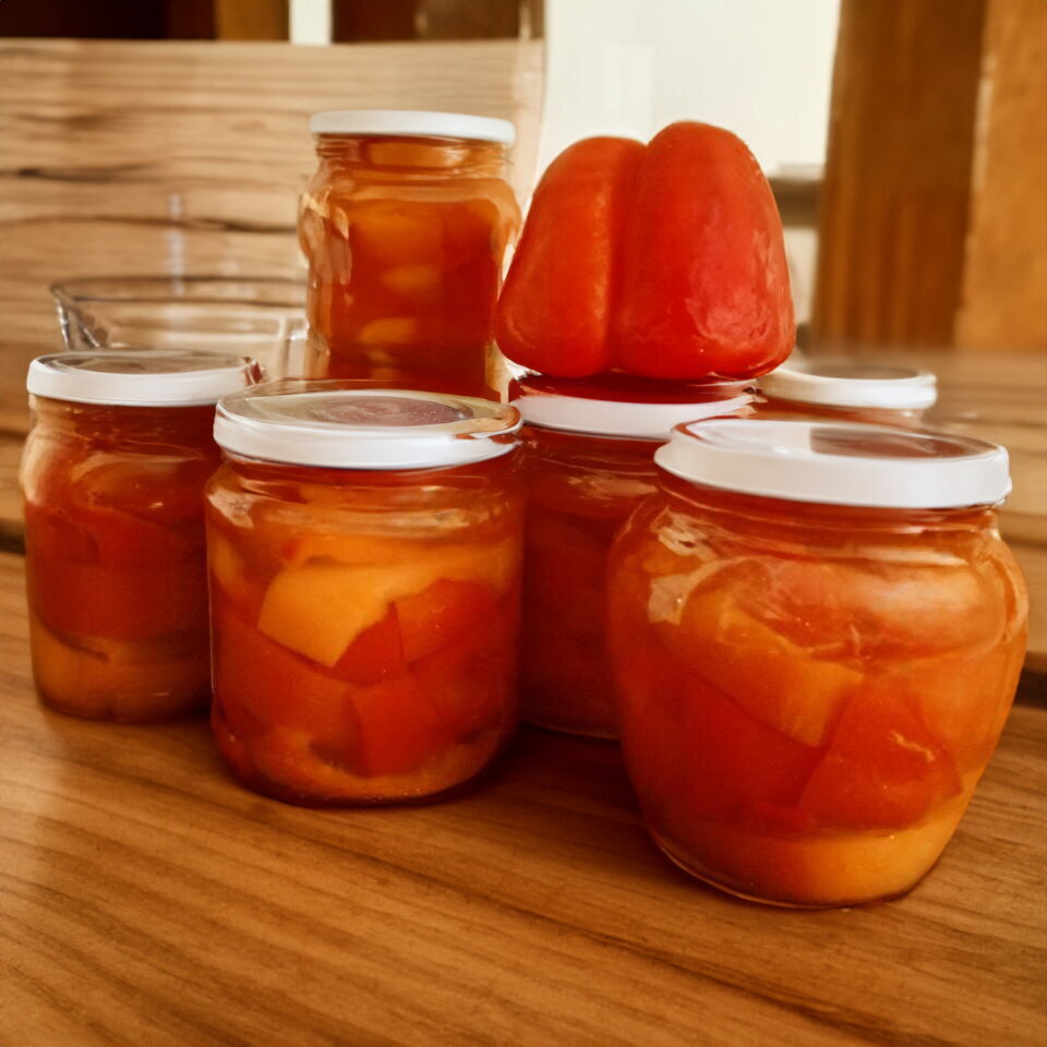Sweet Peppers in Vinegar Marinade for Winter