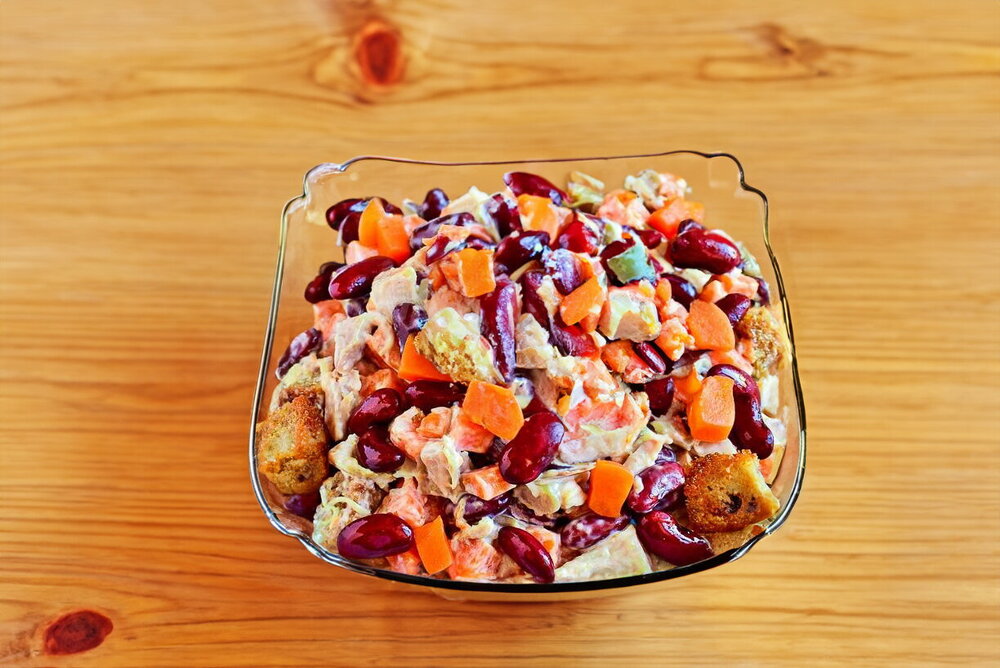 Bean, Carrot, and Smoked Chicken Salad