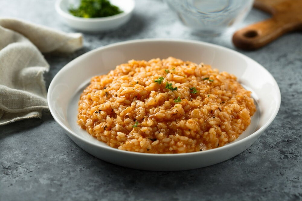 Canned tomato risotto
