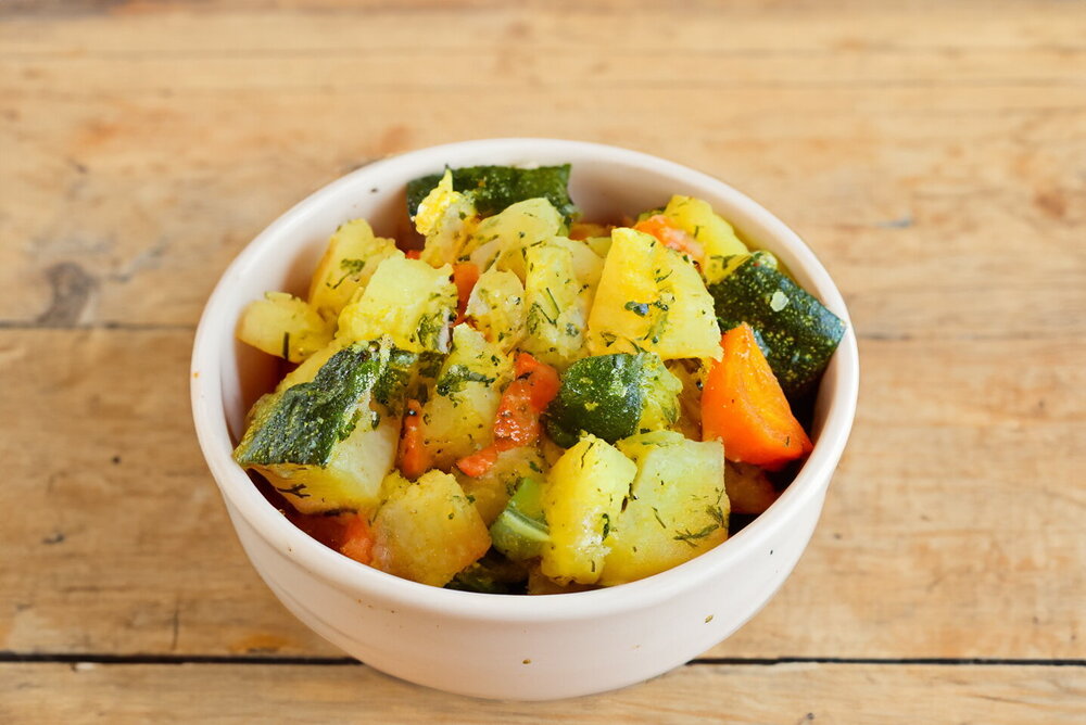 Stewed Potatoes with Zucchini in a Multicooker