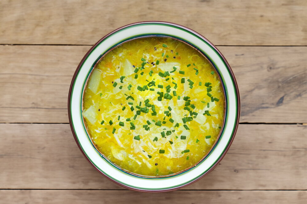 Chicken Zatirukha Soup with Egg