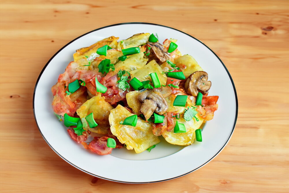 Fried Dumplings with Potatoes
