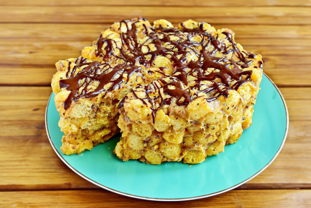 Quick Corn Puff Cake with Sweetened Condensed Milk