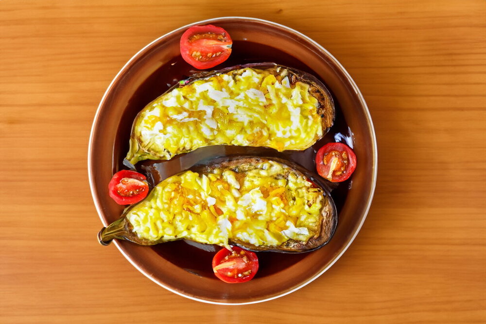 Baked Eggplant with Cheese and Garlic in the Oven