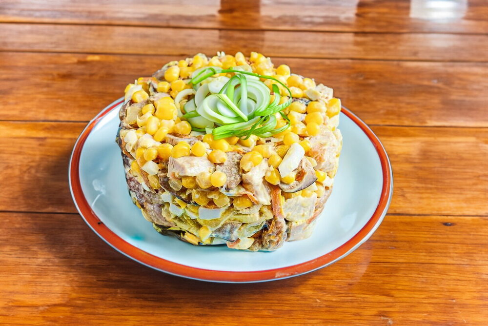 Corn, Mushroom and Chicken Salad