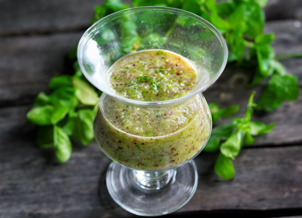 Celery and Apple Smoothie in a Blender