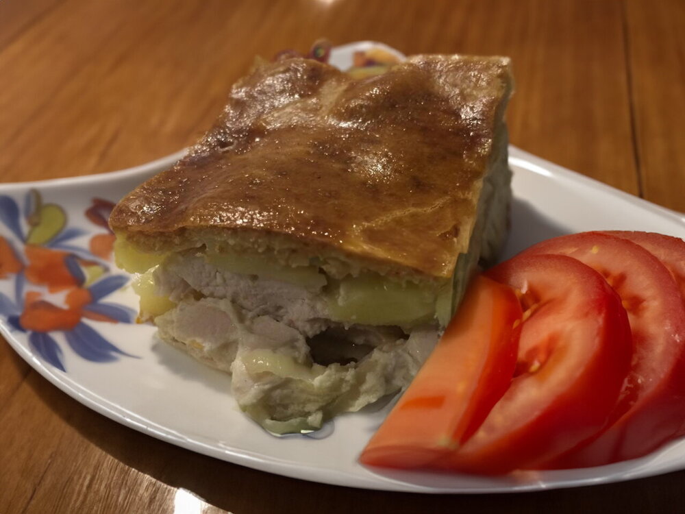 Chicken Pie with Potatoes and Mayonnaise