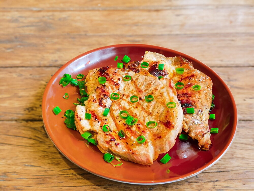 Grilled Pork Steak in a Grill Pan