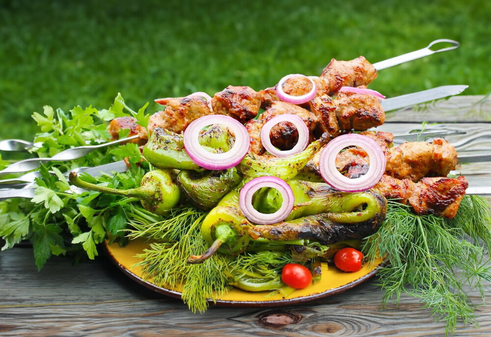 Charcoal-Grilled Bell Peppers on the BBQ