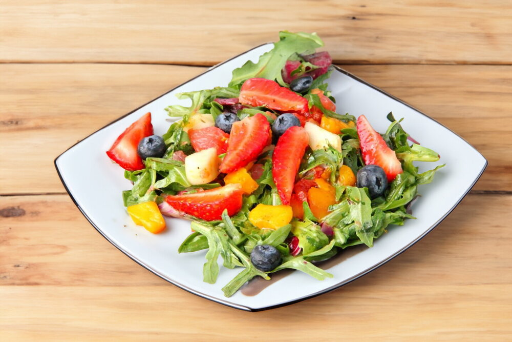 Fruit Salad Dessert with Mango and Strawberries