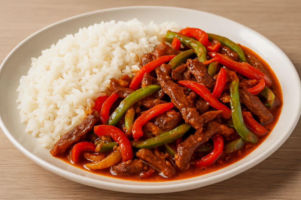 Ghanaian Beef Stir-Fry With Rice