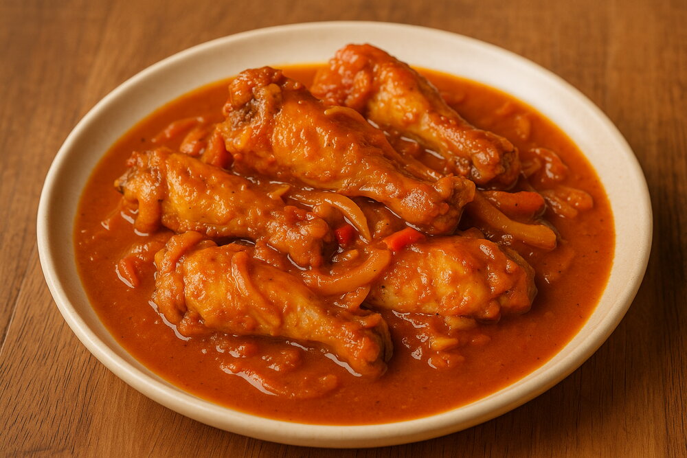 Ghanaian Chicken Wings in Spicy Gravy