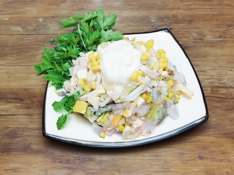 Squid, Corn and Rice Salad