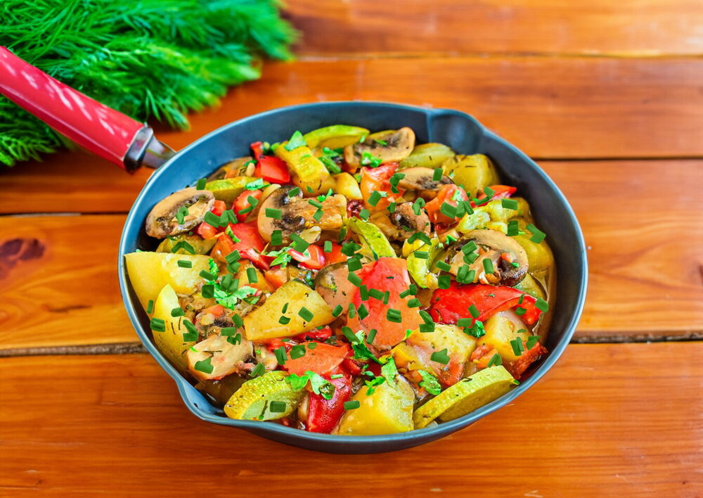 Skillet Mushrooms with Vegetables