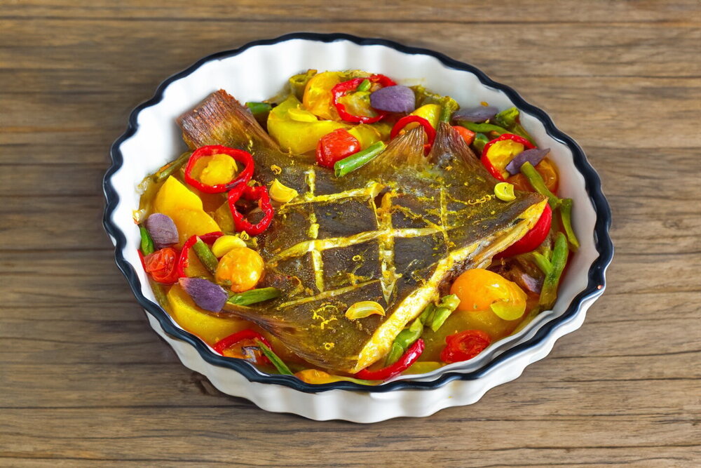 Oven-Baked Flounder with Vegetables