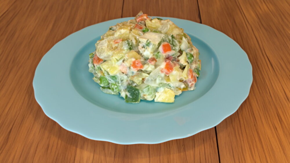 Potato Salad with Bell Pepper and Olives