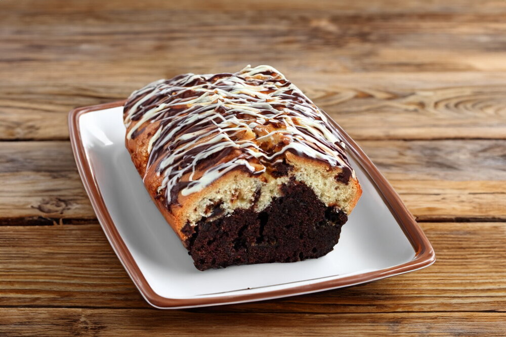 Two-Tone “Two Chocolates” Loaf Cake
