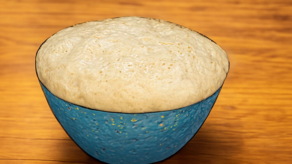 Yeast Dough with Water and Baking Powder for Pirozhki