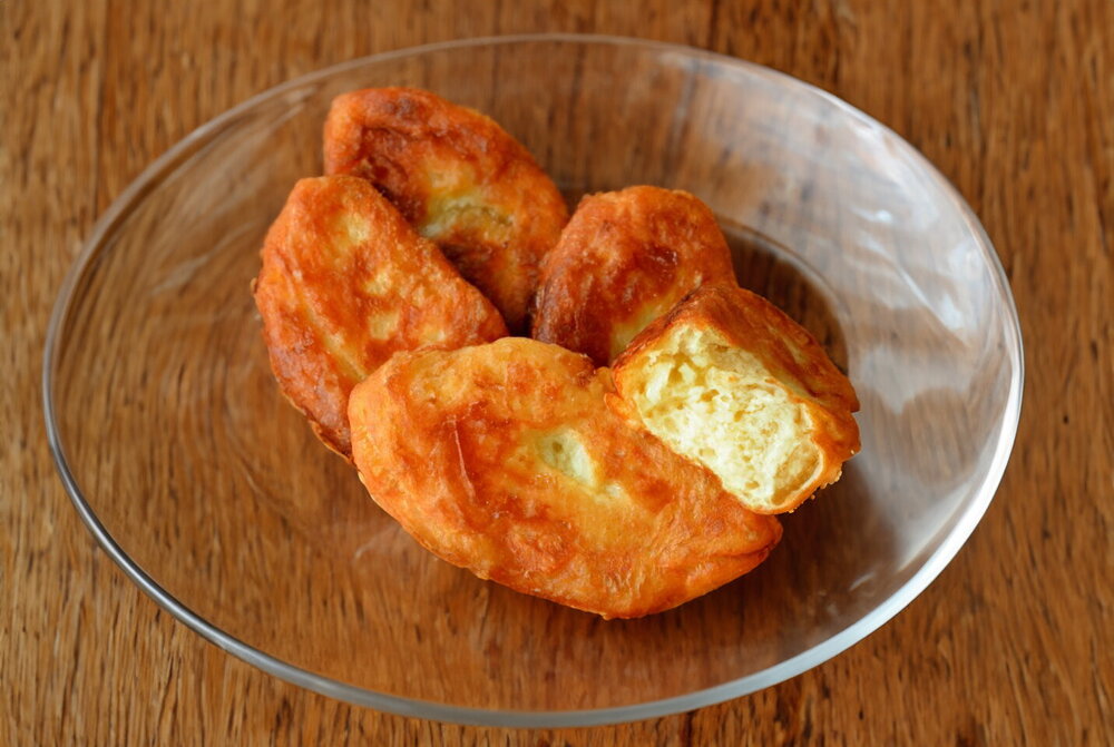 Fried Yeast Potato Pies in a Skillet