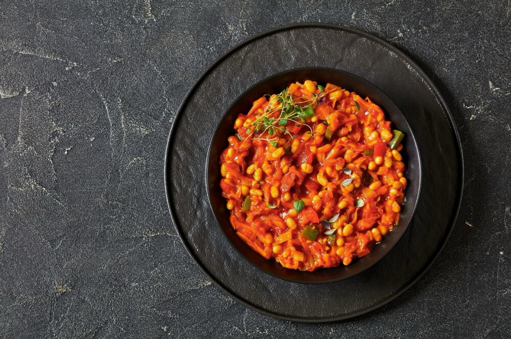 Chakalaka - spiced vegetable and bean stew
