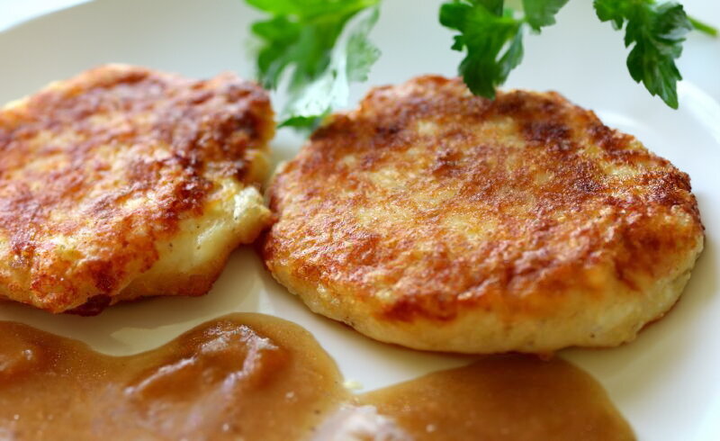 Potato Patties with Mushroom Gravy