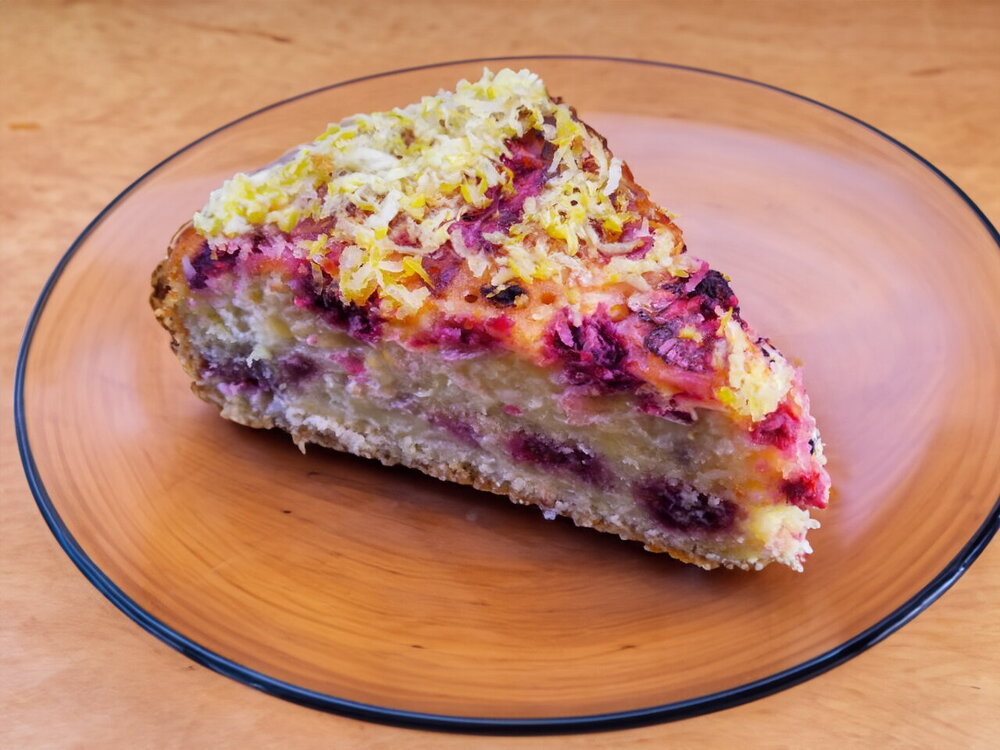 Butter Raspberry Cake with Lemon Zest