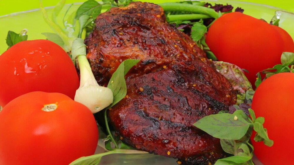 Grilled Veal Shoulder in Honey-Mustard Glaze