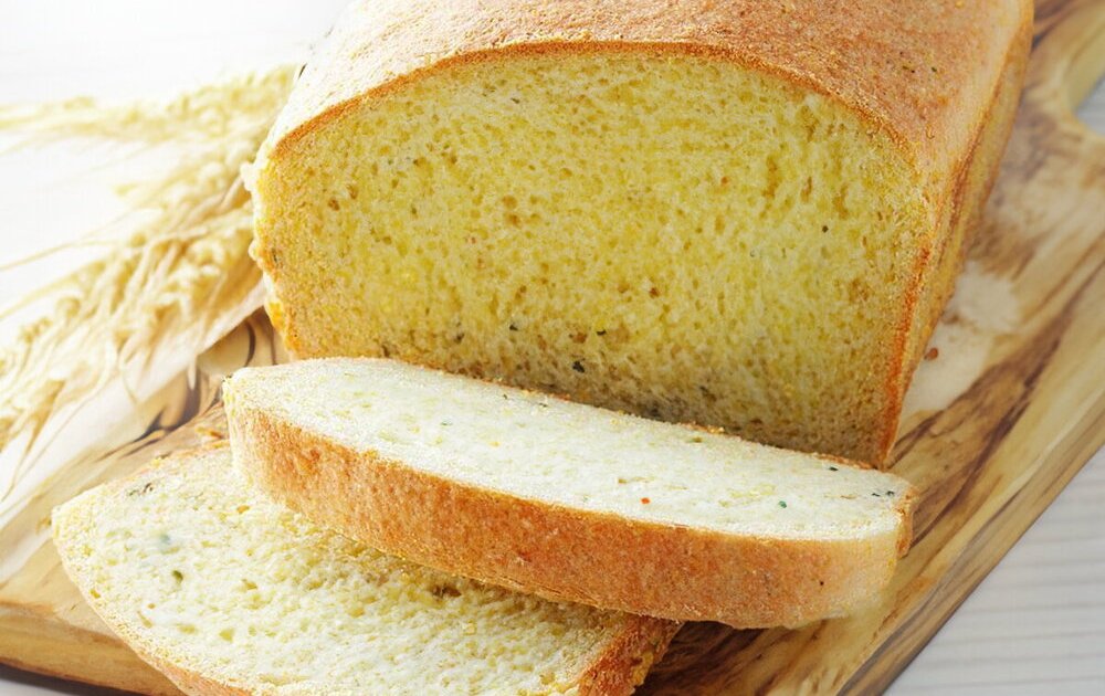 Wheat Corn Bread With Herbs Baked In The Oven Wheat Corn Bread With Herbs Baked In The Oven