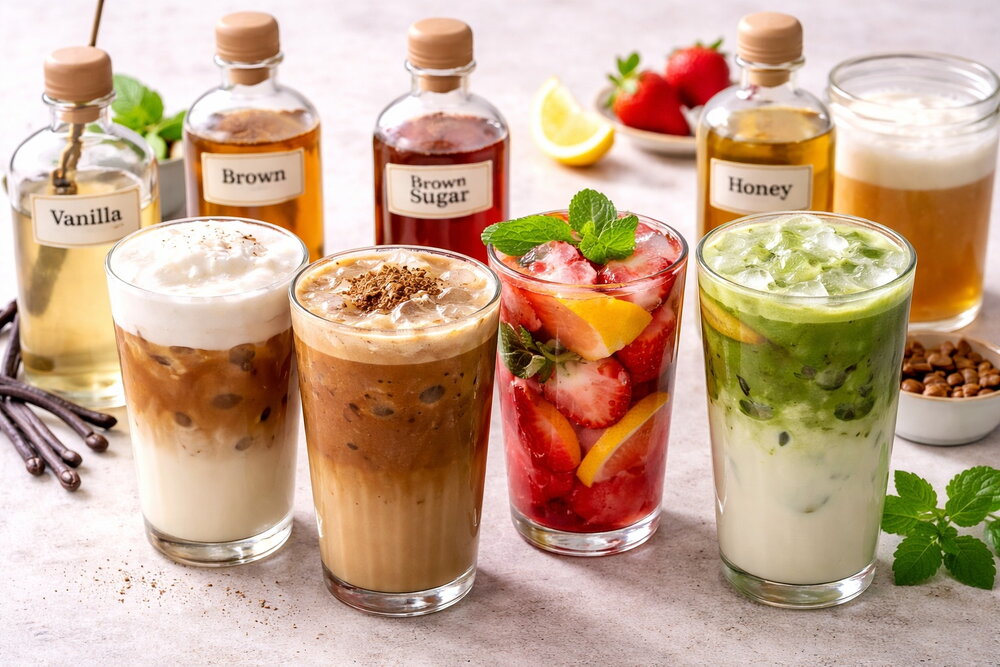 Copycat Café Drinks at Home (Iced Coffees, Teas, Foams, Syrups)
