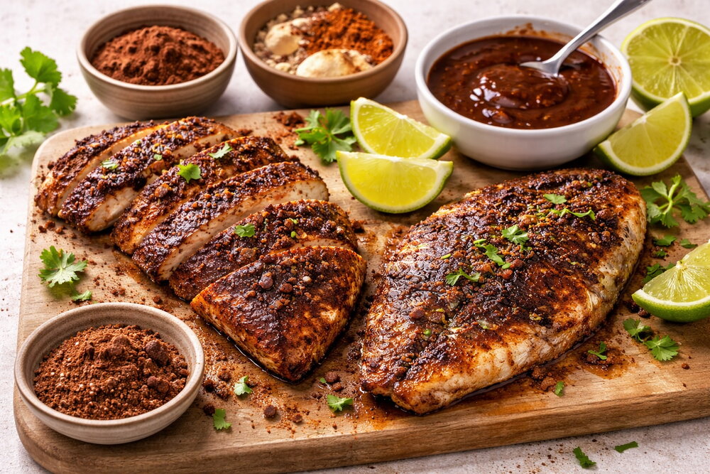 Cocoa Beyond Desserts: Cocoa Spice Rubs for Chicken/Fish + Cocoa-Forward Sauces