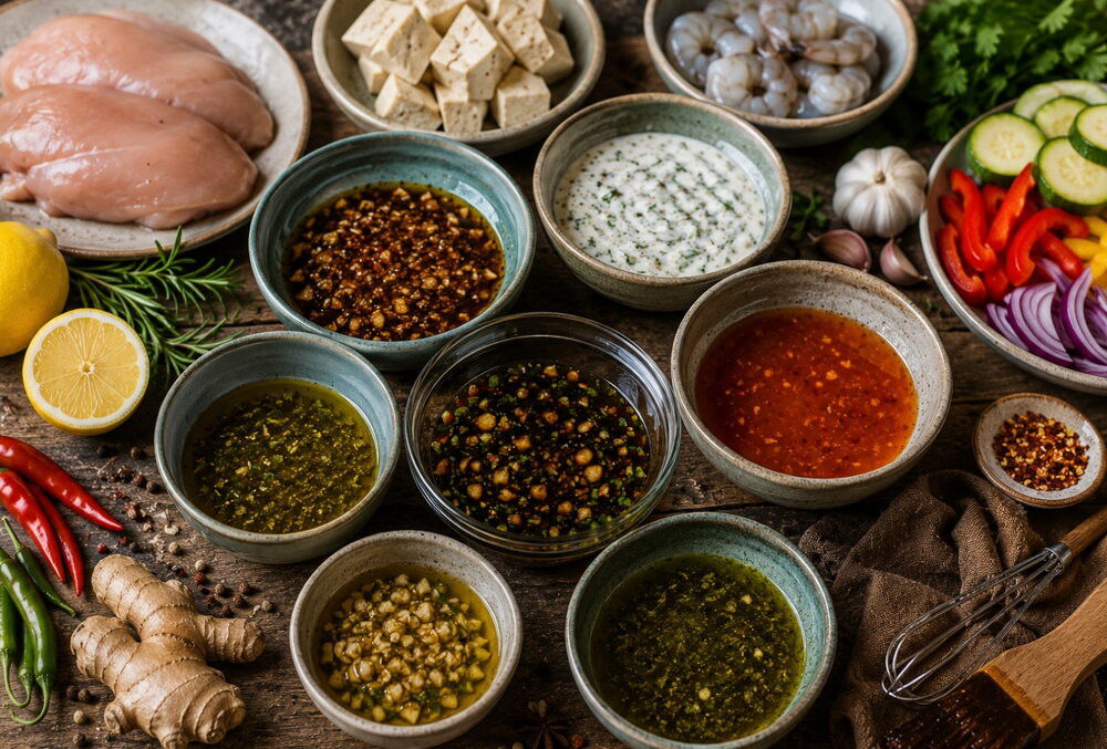 The Big Marinade Matrix: Sweet, Salty, Acid, Fat, Heat = Infinite Combos