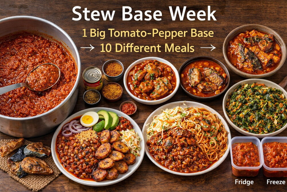 Stew Base Week: 1 Big Tomato-Pepper Base → 10 Different Meals