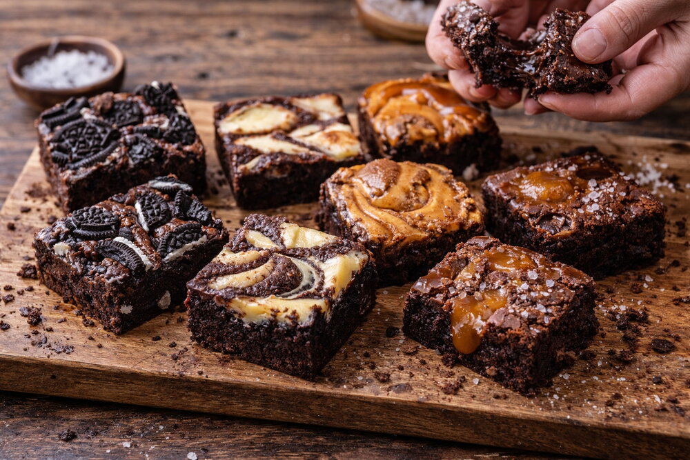 Brownies 10 Ways: Fudgy, Cakey, Swirls, Stuffed Centers + Flavor Twists