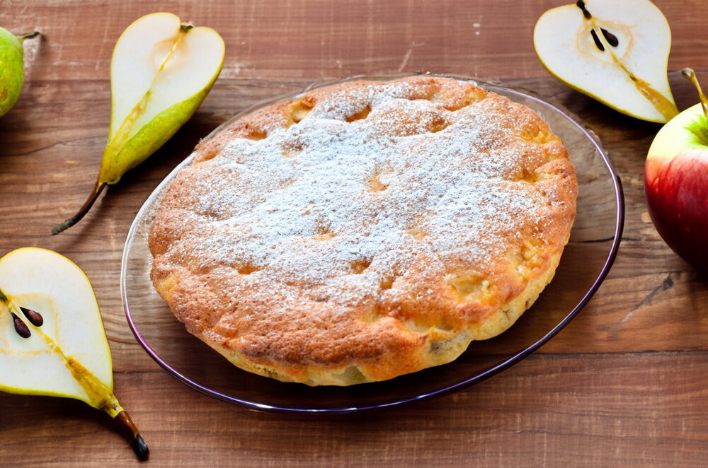 Charlotte with Apples and Pears (Baked in Oven)