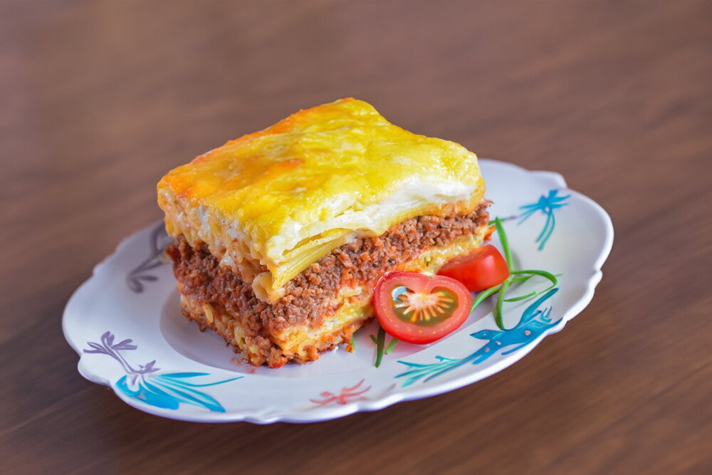 Baked Pasta Casserole with Meat in the Oven