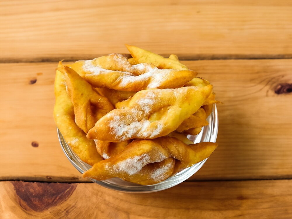 Fried Dough Twists with Sour Cream