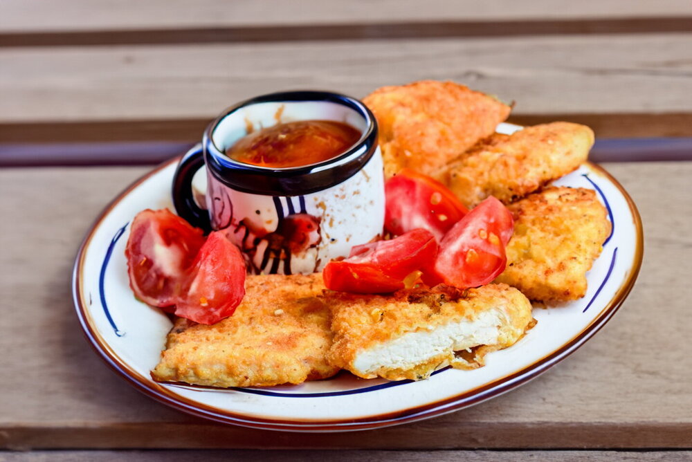Breaded Chicken Breasts in a Skillet