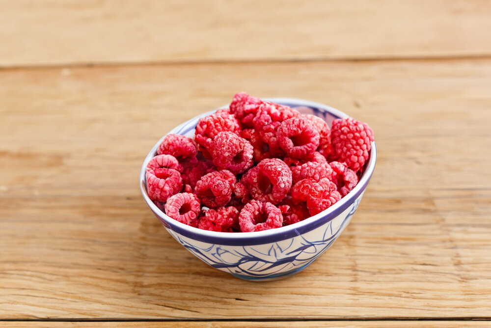Frozen Raspberries for Winter