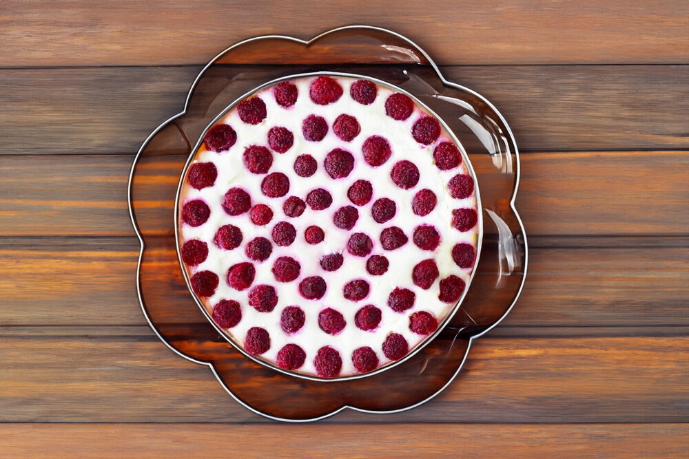 Raspberry and Cottage Cheese Pie