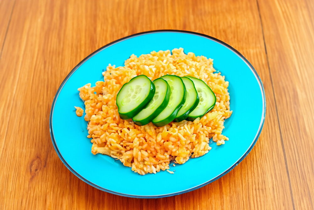 Rice in Tomato Sauce in a Skillet