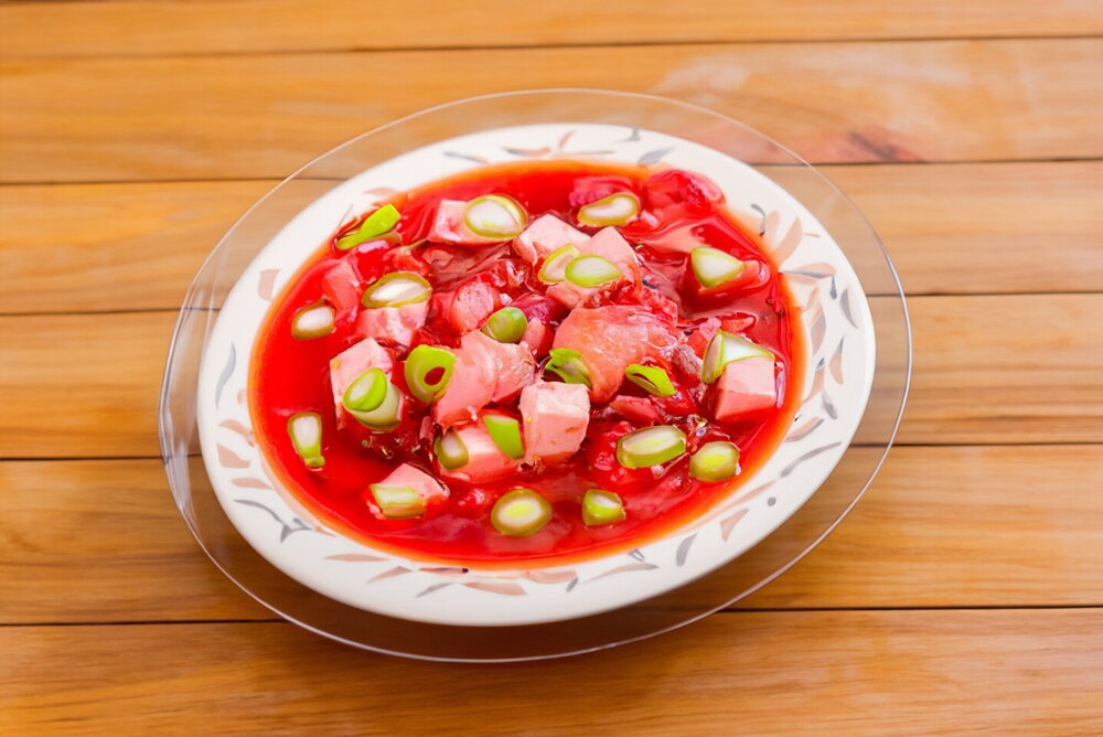 Borscht with Sausage and Beets